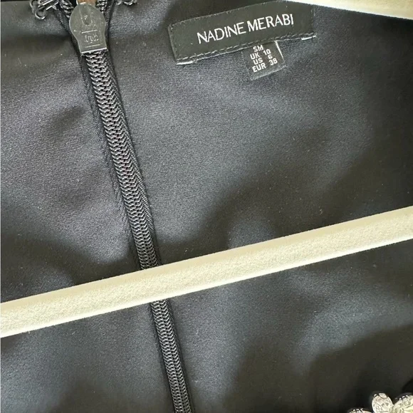 NADINE MERABI Black Dress with Floral Embellishments - Picture 4 of 4